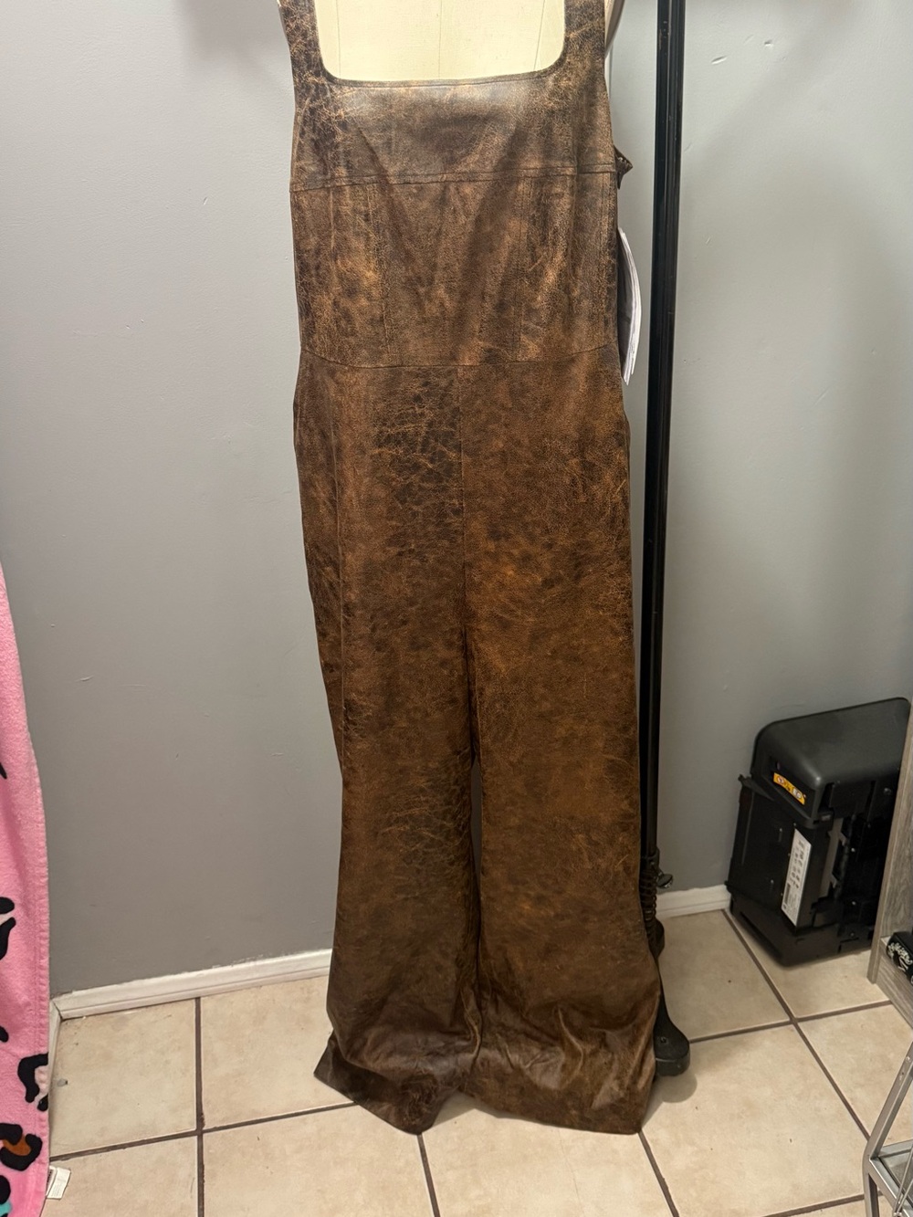 Forever 21+ Tan faux leather Jumpsuit - Picture 5 of 11